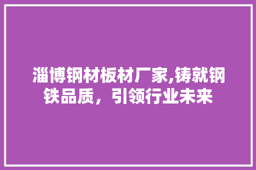 淄博钢材板材厂家,铸就钢铁品质，引领行业未来