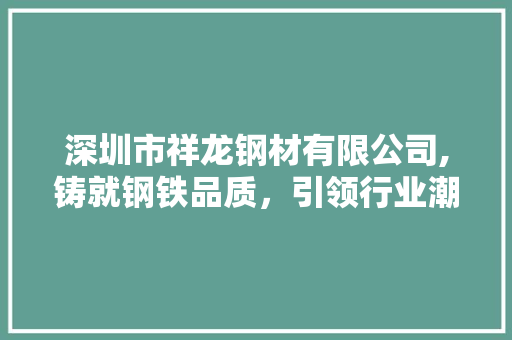 深圳市祥龙钢材有限公司,铸就钢铁品质，引领行业潮流