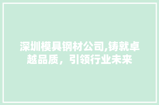 深圳模具钢材公司,铸就卓越品质，引领行业未来