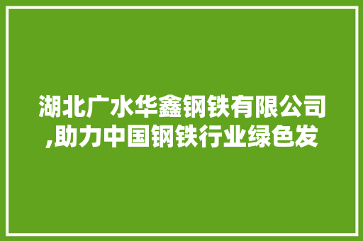 湖北广水华鑫钢铁有限公司,助力中国钢铁行业绿色发展，打造现代化钢铁企业典范