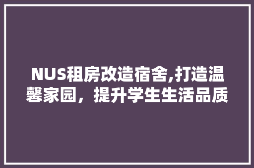 NUS租房改造宿舍,打造温馨家园，提升学生生活品质