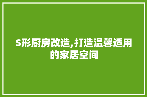S形厨房改造,打造温馨适用的家居空间