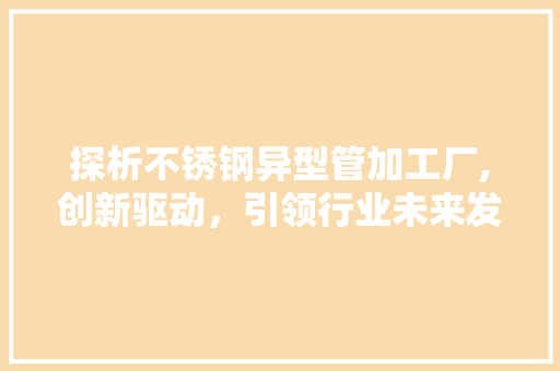探析不锈钢异型管加工厂,创新驱动，引领行业未来发展
