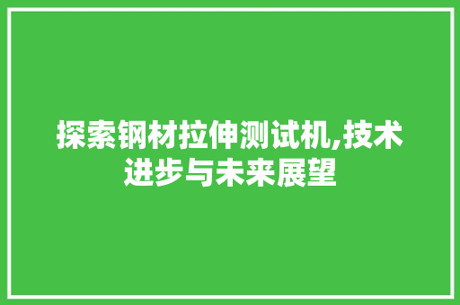 探索钢材拉伸测试机,技术进步与未来展望