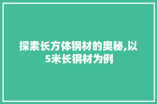 探索长方体钢材的奥秘,以5米长钢材为例