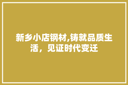 新乡小店钢材,铸就品质生活，见证时代变迁