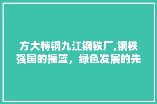 方大特钢九江钢铁厂,钢铁强国的摇篮，绿色发展的先锋