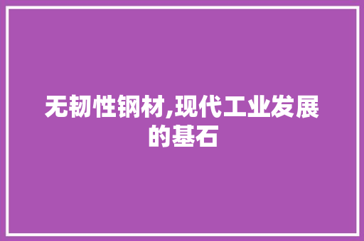 无韧性钢材,现代工业发展的基石