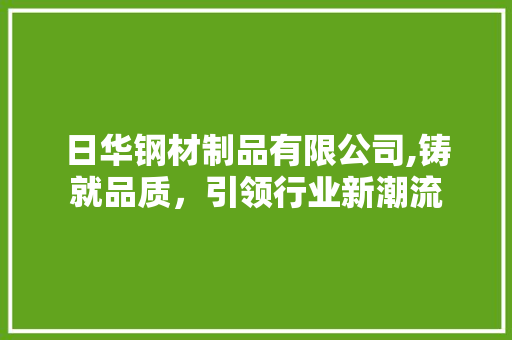 日华钢材制品有限公司,铸就品质，引领行业新潮流
