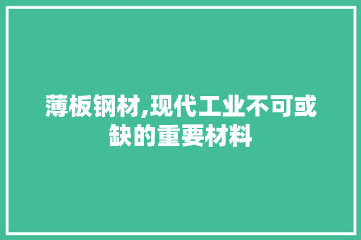 薄板钢材,现代工业不可或缺的重要材料