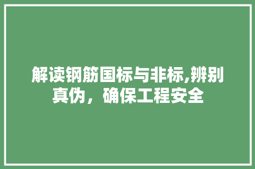 解读钢筋国标与非标,辨别真伪，确保工程安全