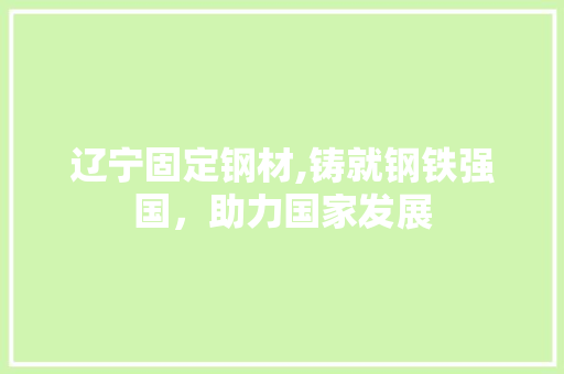 辽宁固定钢材,铸就钢铁强国，助力国家发展