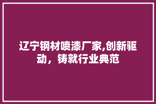 辽宁钢材喷漆厂家,创新驱动，铸就行业典范