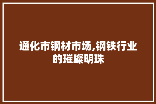 通化市钢材市场,钢铁行业的璀璨明珠
