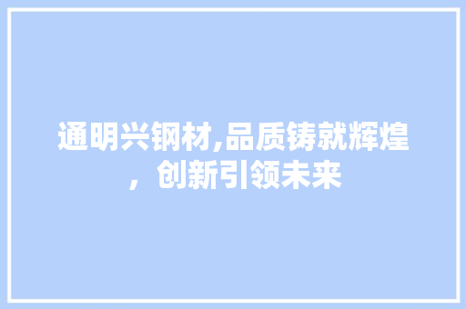 通明兴钢材,品质铸就辉煌，创新引领未来