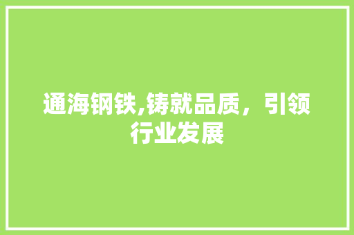 通海钢铁,铸就品质，引领行业发展