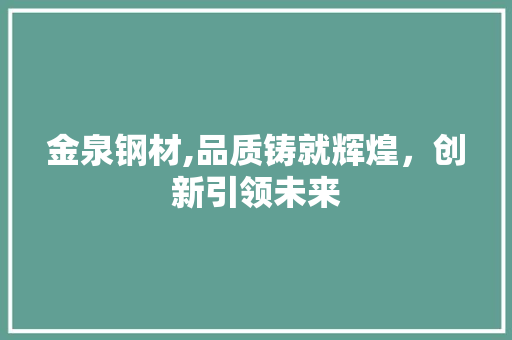 金泉钢材,品质铸就辉煌，创新引领未来