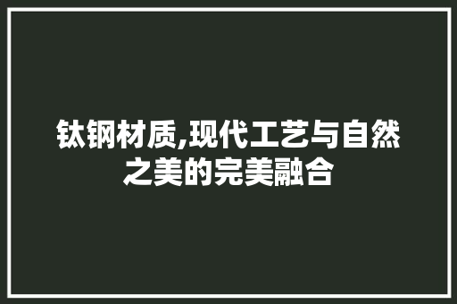 钛钢材质,现代工艺与自然之美的完美融合
