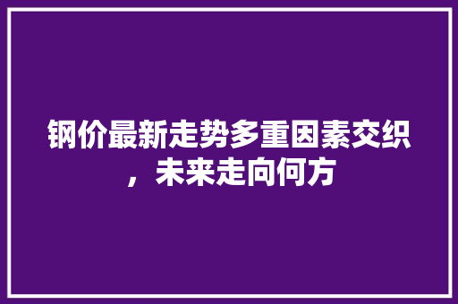 钢价最新走势多重因素交织，未来走向何方