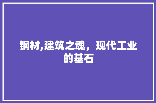 钢材,建筑之魂，现代工业的基石