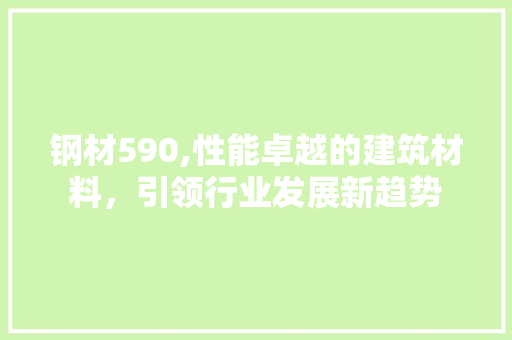 钢材590,性能卓越的建筑材料，引领行业发展新趋势