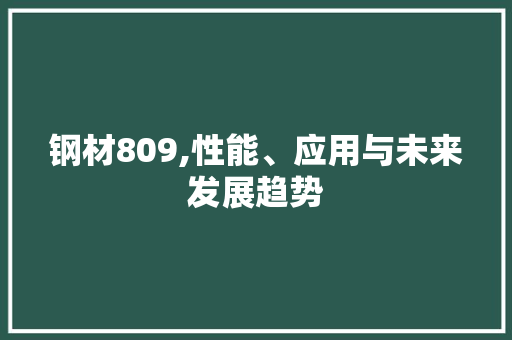 钢材809,性能、应用与未来发展趋势