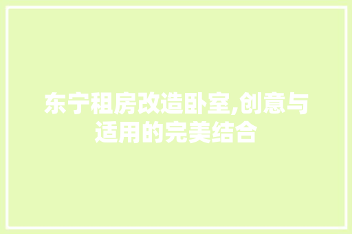 东宁租房改造卧室,创意与适用的完美结合