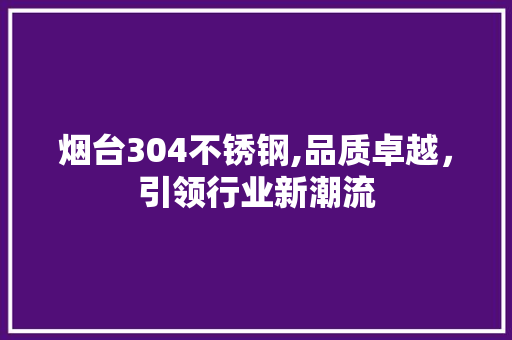 烟台304不锈钢,品质卓越，引领行业新潮流