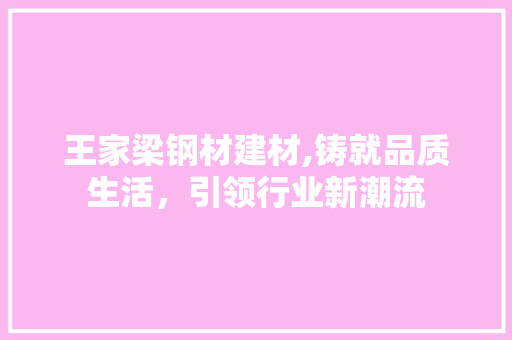 王家梁钢材建材,铸就品质生活，引领行业新潮流