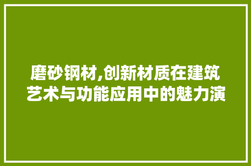 磨砂钢材,创新材质在建筑艺术与功能应用中的魅力演绎