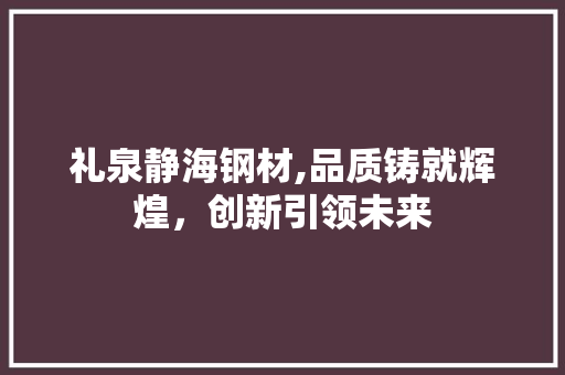 礼泉静海钢材,品质铸就辉煌，创新引领未来