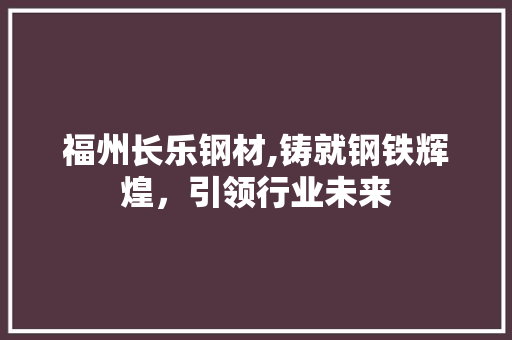 福州长乐钢材,铸就钢铁辉煌，引领行业未来