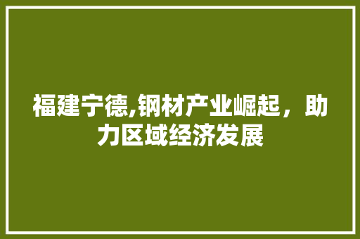 福建宁德,钢材产业崛起，助力区域经济发展