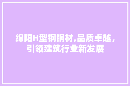 绵阳H型钢钢材,品质卓越，引领建筑行业新发展