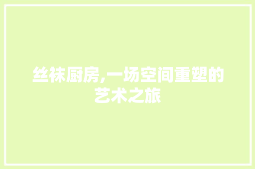 丝袜厨房,一场空间重塑的艺术之旅