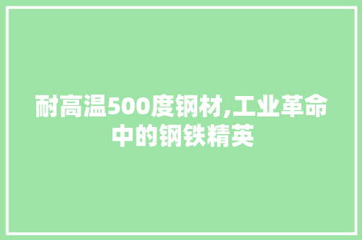 耐高温500度钢材,工业革命中的钢铁精英