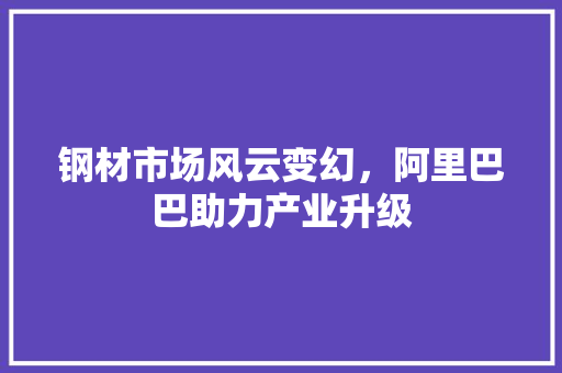 钢材市场风云变幻，阿里巴巴助力产业升级