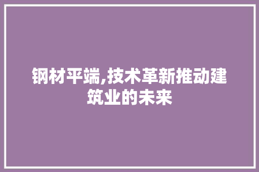 钢材平端,技术革新推动建筑业的未来