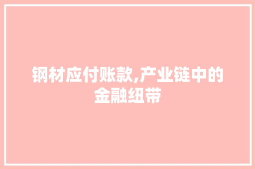 钢材应付账款,产业链中的金融纽带