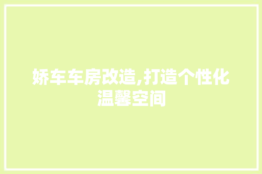 娇车车房改造,打造个性化温馨空间
