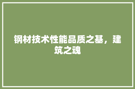 钢材技术性能品质之基，建筑之魂