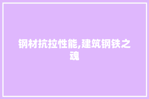 钢材抗拉性能,建筑钢铁之魂