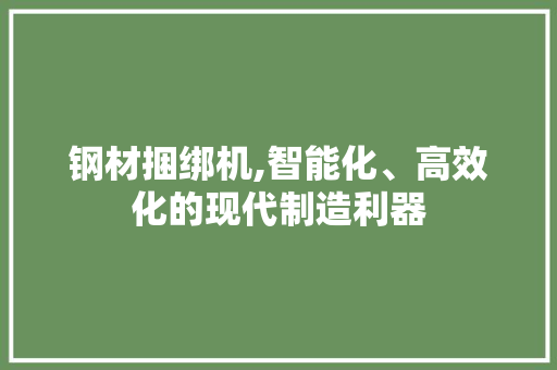 钢材捆绑机,智能化、高效化的现代制造利器