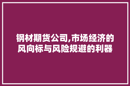 钢材期货公司,市场经济的风向标与风险规避的利器