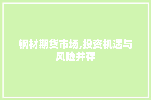 钢材期货市场,投资机遇与风险并存