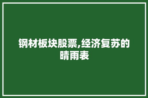 钢材板块股票,经济复苏的晴雨表