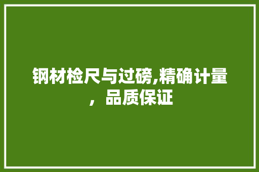 钢材检尺与过磅,精确计量，品质保证
