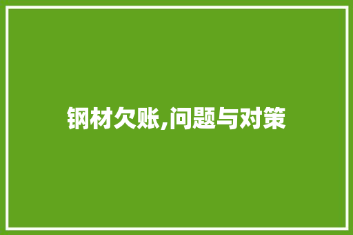 钢材欠账,问题与对策