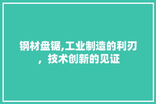 钢材盘锯,工业制造的利刃，技术创新的见证