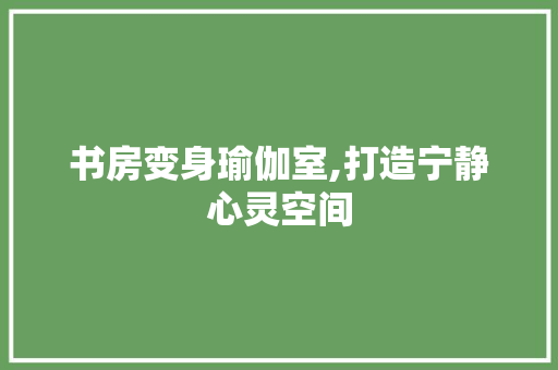 书房变身瑜伽室,打造宁静心灵空间